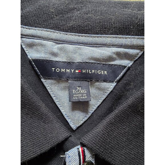 Tommy Hilfiger Black Polo Shirt XL Cotton Blend Short Sleeve New - Picture 3 of 6
